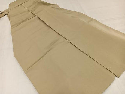 平和屋着物●男性　馬乗り袴　色無地　枯色　正絹　逸品　AABJ6218ph