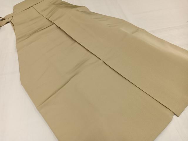 平和屋着物●男性　馬乗り袴　色無地　枯色　正絹　逸品　AABJ6218ph