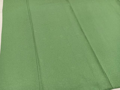 平和屋着物●本草木染作家　圓啓　色無地　花地紋　柳染色　正絹　逸品　AABJ6219ph