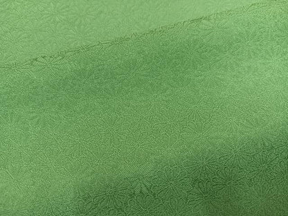 平和屋着物●本草木染作家　圓啓　色無地　花地紋　柳染色　正絹　逸品　AABJ6219ph