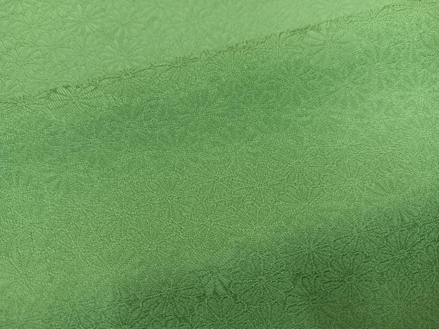 平和屋着物●本草木染作家　圓啓　色無地　花地紋　柳染色　正絹　逸品　AABJ6219ph