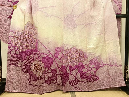 平和屋着物●豪華振袖　駒刺繍　絞り　花尽くし　正絹　逸品　AABJ6222ph