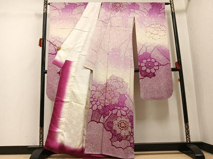 平和屋着物●豪華振袖　駒刺繍　絞り　花尽くし　正絹　逸品　AABJ6222ph