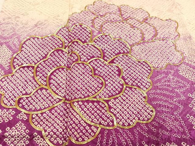 平和屋着物●豪華振袖　駒刺繍　絞り　花尽くし　正絹　逸品　AABJ6222ph