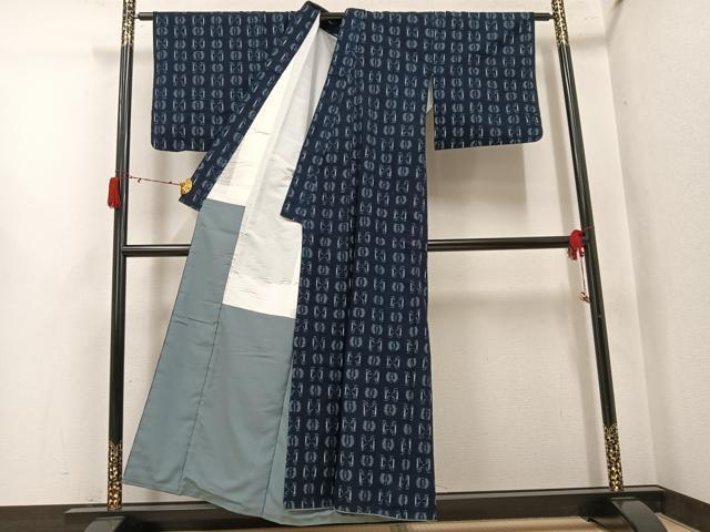 平和屋着物●久留米絣　アンサンブル　綿　逸品　AABJ6224ph