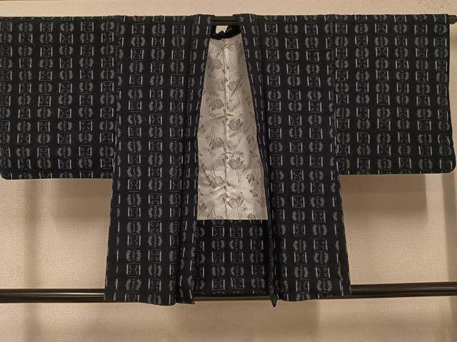 平和屋着物●久留米絣　アンサンブル　綿　逸品　AABJ6224ph