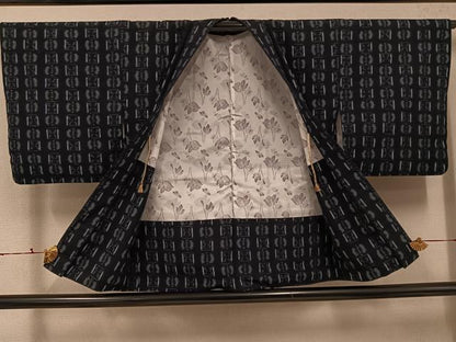 平和屋着物●久留米絣　アンサンブル　綿　逸品　AABJ6224ph