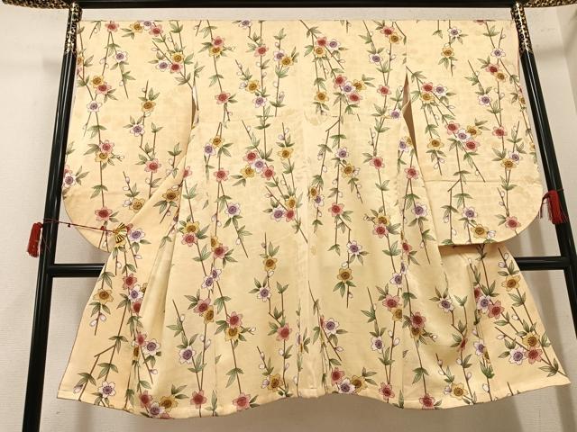 平和屋着物●小振袖　二尺袖　枝桜文　正絹　逸品　AABJ6225ph