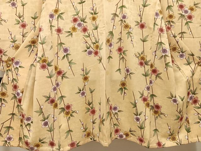 平和屋着物●小振袖　二尺袖　枝桜文　正絹　逸品　AABJ6225ph