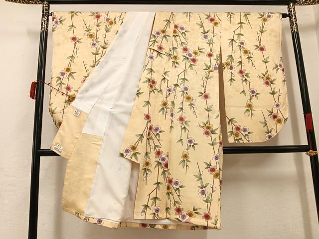 平和屋着物●小振袖　二尺袖　枝桜文　正絹　逸品　AABJ6225ph