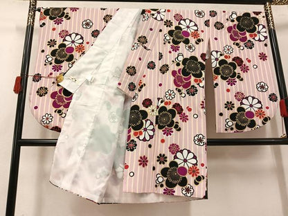 平和屋着物●小振袖　二尺袖　梅　金彩　洗える着物　AABJ6229ph