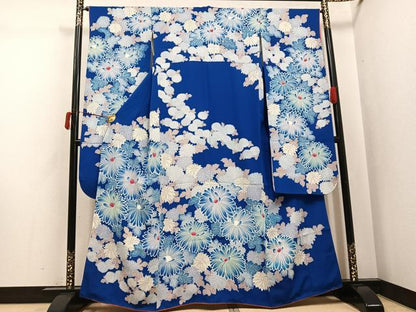 平和屋着物●豪華振袖　型染め　草花文　暈し染め　正絹　逸品　AABJ6231ph