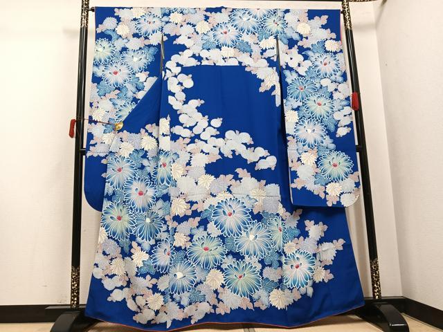 平和屋着物●豪華振袖　型染め　草花文　暈し染め　正絹　逸品　AABJ6231ph