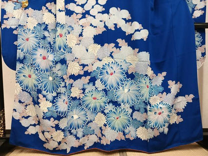 平和屋着物●豪華振袖　型染め　草花文　暈し染め　正絹　逸品　AABJ6231ph