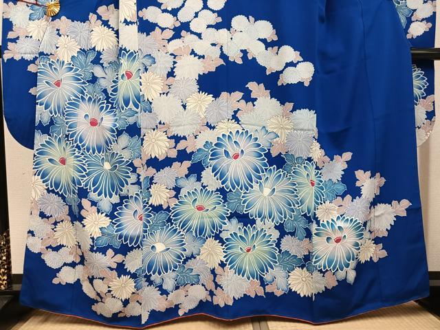 平和屋着物●豪華振袖　型染め　草花文　暈し染め　正絹　逸品　AABJ6231ph