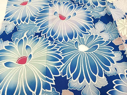 平和屋着物●豪華振袖　型染め　草花文　暈し染め　正絹　逸品　AABJ6231ph