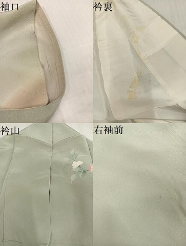 平和屋着物●訪問着　友禅　作家物　枝花文　暈し染め　正絹　逸品　AABJ6232ph