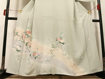 平和屋着物●訪問着　友禅　作家物　枝花文　暈し染め　正絹　逸品　AABJ6232ph