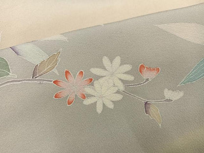 平和屋着物●訪問着　友禅　作家物　枝花文　暈し染め　正絹　逸品　AABJ6232ph