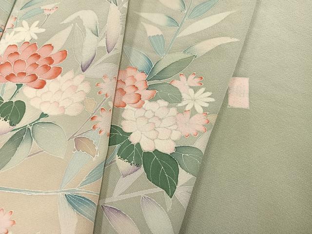 平和屋着物●訪問着　友禅　作家物　枝花文　暈し染め　正絹　逸品　AABJ6232ph