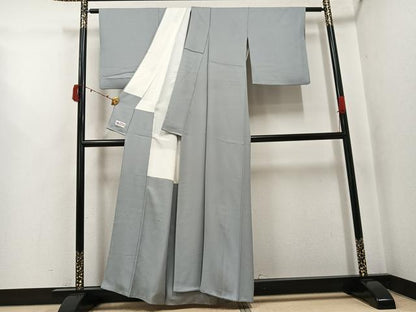 平和屋着物●上質な色無地　霞地紋　蕎麦切色　やまと誂製　正絹　逸品　AABJ6234ph