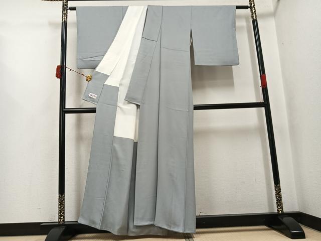 平和屋着物●上質な色無地　霞地紋　蕎麦切色　やまと誂製　正絹　逸品　AABJ6234ph