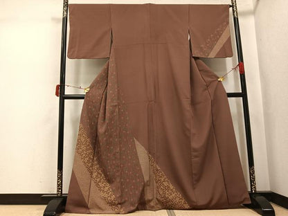平和屋着物●訪問着　花唐草文　金彩　正絹　逸品　AABJ6235ph