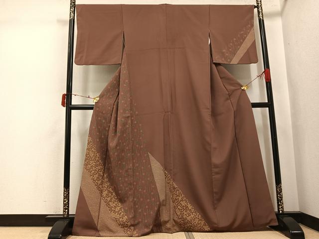 平和屋着物●訪問着　花唐草文　金彩　正絹　逸品　AABJ6235ph