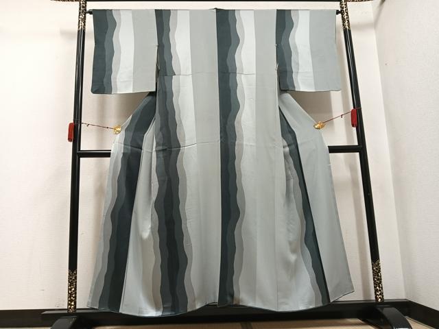 平和屋着物●上質な小紋　間道　正絹　逸品　AABJ6236ph