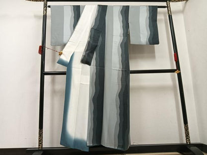 平和屋着物●上質な小紋　間道　正絹　逸品　AABJ6236ph