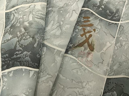 平和屋着物●染色作家　斉藤三才　小紋　瓦文　正絹　逸品　未使用　AABJ6239ph
