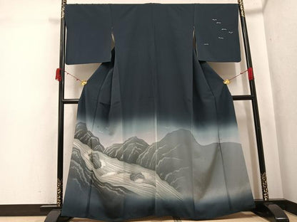 平和屋着物●訪問着　立波飛鳥文　暈し染め　正絹　逸品　AABJ6241ph