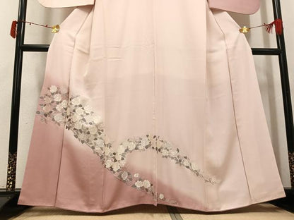 平和屋着物●訪問着　刺繍　薔薇　バラ　暈し染め　正絹　逸品　AABJ6242ph
