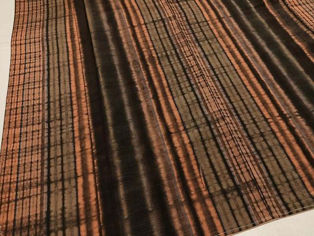 平和屋着物●上質な紬　絞り　間道　正絹　逸品　未使用　AABJ6244ph