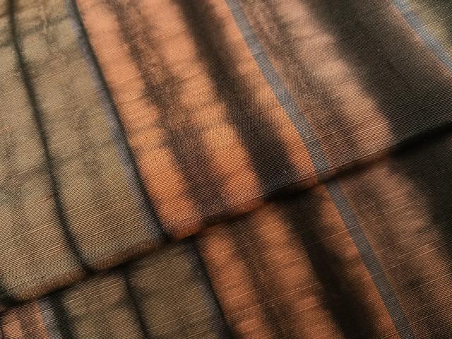 平和屋着物●上質な紬　絞り　間道　正絹　逸品　未使用　AABJ6244ph