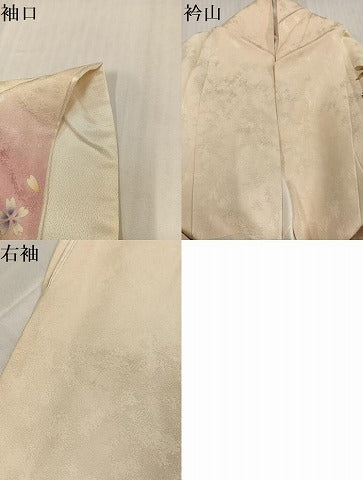 平和屋着物●豪華振袖　舞花文　暈し染め　金彩　正絹　逸品　AABJ6249ph