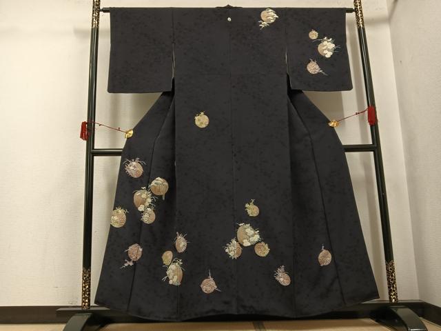 平和屋着物●訪問着　草花文　金彩　正絹　逸品　AABJ6251ph