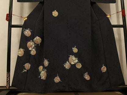 平和屋着物●訪問着　草花文　金彩　正絹　逸品　AABJ6251ph