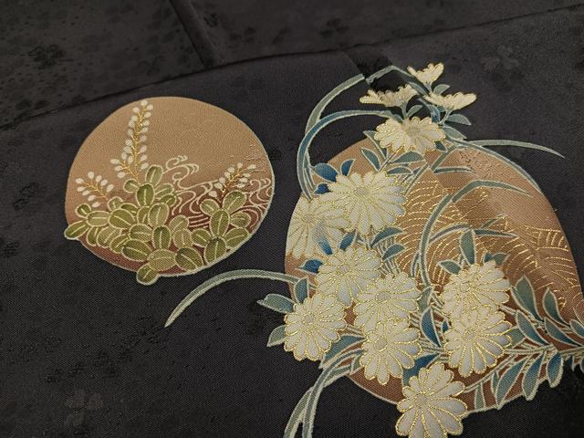 平和屋着物●訪問着　草花文　金彩　正絹　逸品　AABJ6251ph