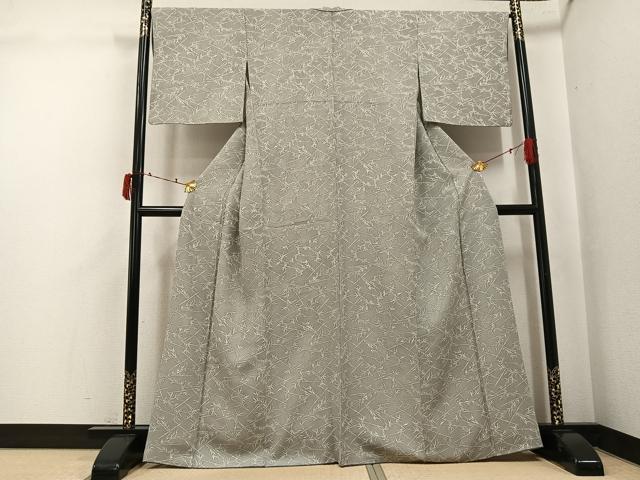 平和屋着物●上質な小紋　笹竹文　正絹　逸品　AABJ6253ph
