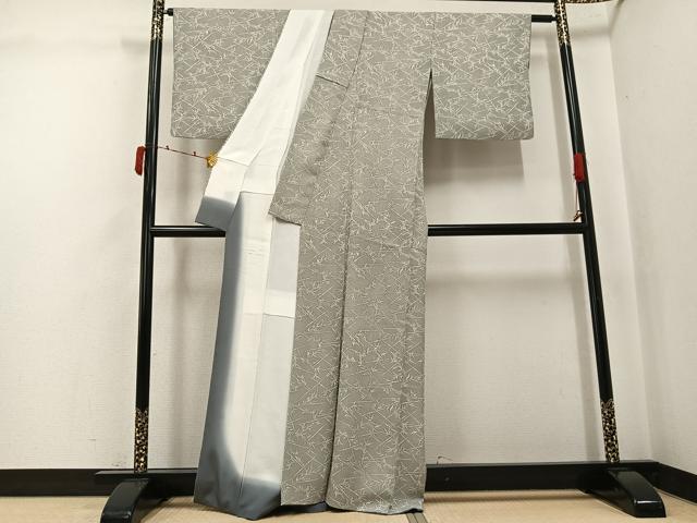 平和屋着物●上質な小紋　笹竹文　正絹　逸品　AABJ6253ph