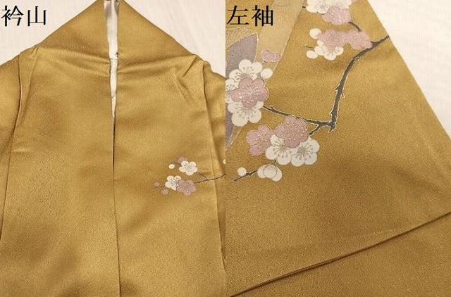 平和屋着物●訪問着　御所車草花文　暈し染め　金銀彩　さが美扱い　正絹　逸品　AABJ6254ph