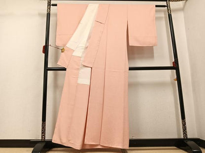 平和屋着物●上質な色無地　薄香色　正絹　逸品　未使用　AABJ6256ph