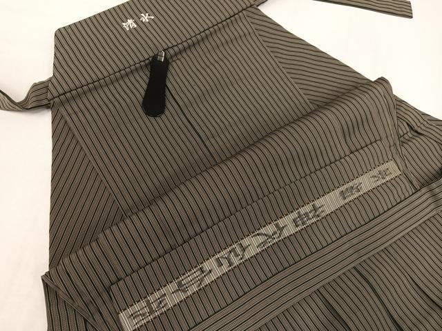 平和屋着物●男性　本場神代仙台平　行灯袴　縞　正絹　逸品　AABJ6257ph