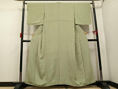 平和屋着物●上質な色無地　利休茶色　正絹　逸品　AABJ6259ph