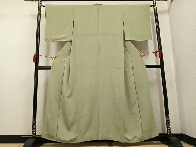 平和屋着物●上質な色無地　利休茶色　正絹　逸品　AABJ6259ph