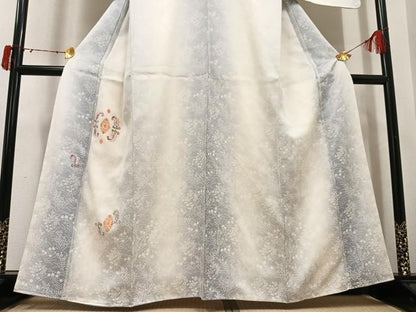 平和屋着物●訪問着　刺繍　草花文　暈し染め　正絹　逸品　未使用　AABJ6264ph
