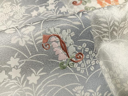 平和屋着物●訪問着　刺繍　草花文　暈し染め　正絹　逸品　未使用　AABJ6264ph