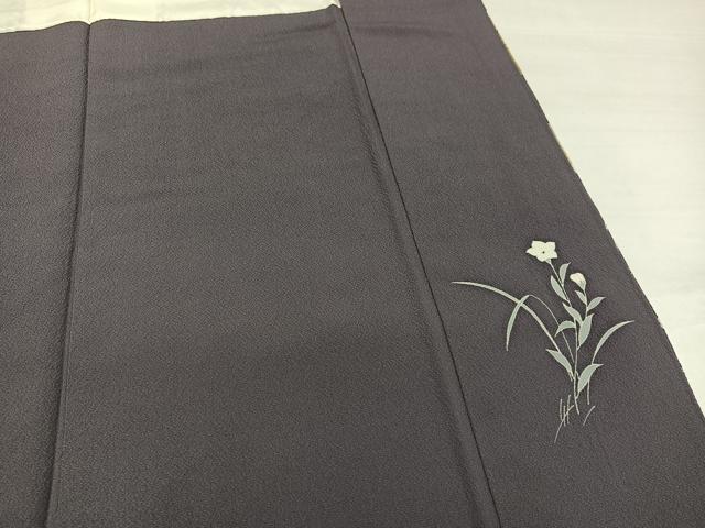 平和屋着物●訪問着　駒刺繍　群れ鶴草花文　金彩　正絹　逸品　AABJ6265ph
