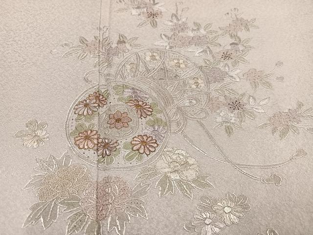 平和屋着物●訪問着　中国三大刺繍　スワトウ刺繍　汕頭刺繍　相良刺繍　花鼓文　正絹　逸品　AABJ6266ph